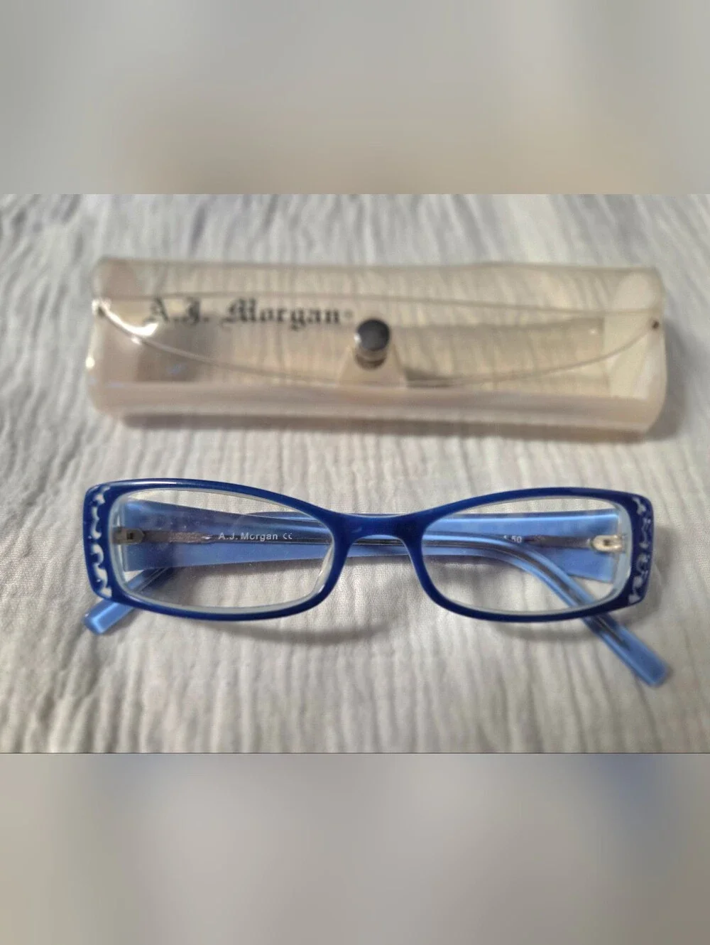 Blue Rectangular Glasses Y2K